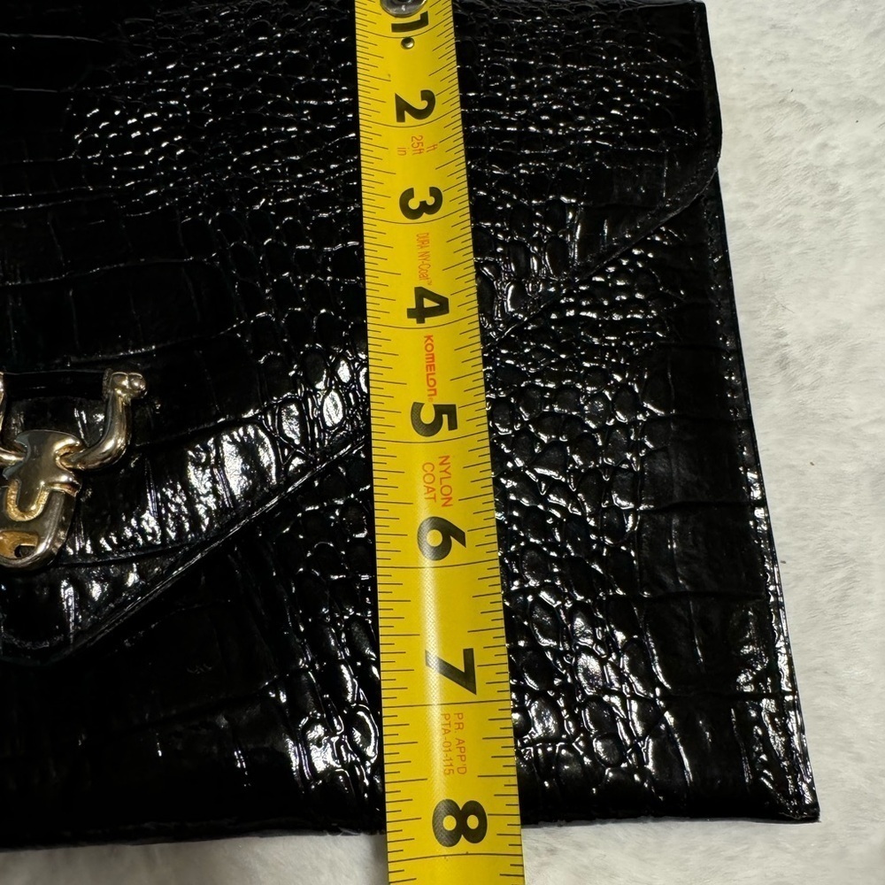 VTG Vivace Korean Leather Crocodile Envelope Clutch Shoulder Purse 90’s Unique - Picture 10 of 15
